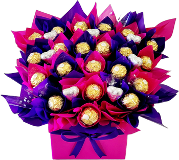 Chocolate Bouquet - Ferrero Rocher Abundance - Pink & Purple