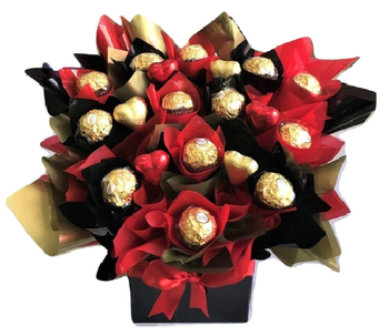 Romantic Edible Gifts - Ferrero Rocher & Belgian Milk Chocolate Hearts