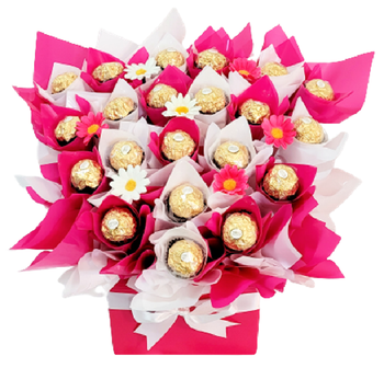 Edible Gifts - Ferrero Rocher Chocolate & Daisy Bouquet