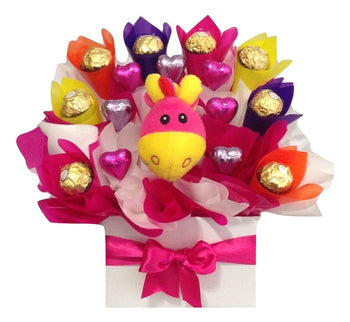 Adorable Newborn Baby Gift Box – Plush Giraffe & Chocolate Treats