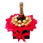 Luxury Moët Champagne & Chocolate Gift Box - Red