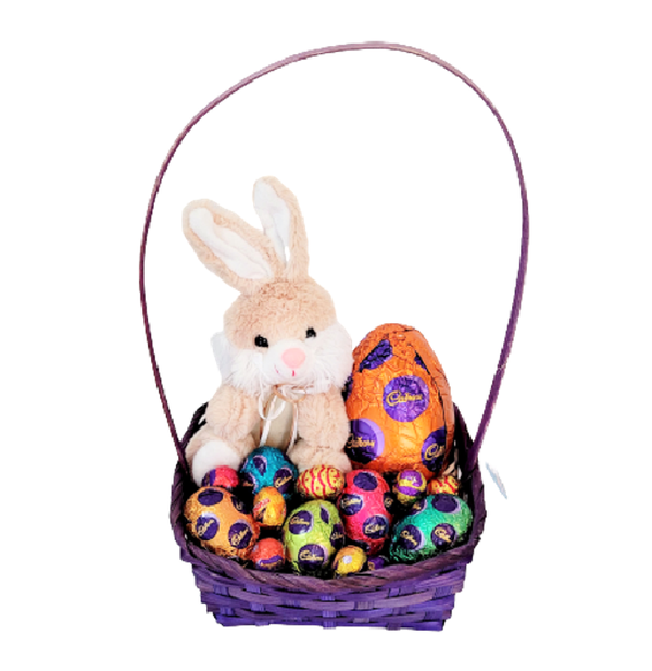Easter Gifts Plush Bunny Easter Basket Purple chocolatfleurs