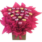 Chocolate Heart Bouquets - Pink, Gold and Lilac Belgian Hearts